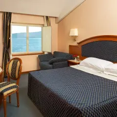 Camera con vista sul lago di Vico, un angolo di paradiso dove la bella Venere potrebbe riposare. Letto comodo, scrivania e poltroncina.