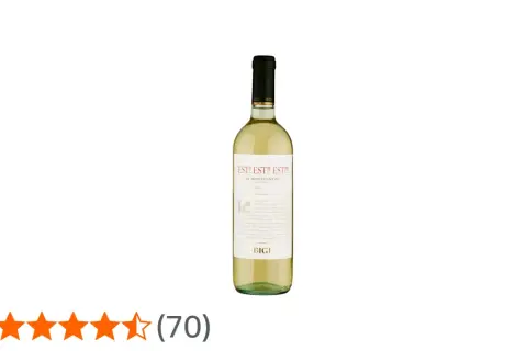 Bottiglia di vino bianco "Est! Est!! Est!!!" di Montefiascone, un classico vino secco.