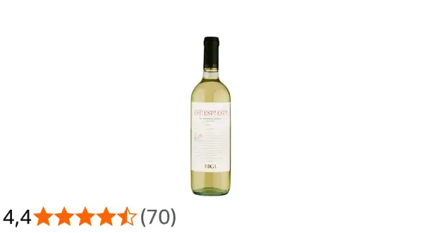 Bottiglia di vino bianco "Est! Est!! Est!!!" di Montefiascone, un classico vino secco.