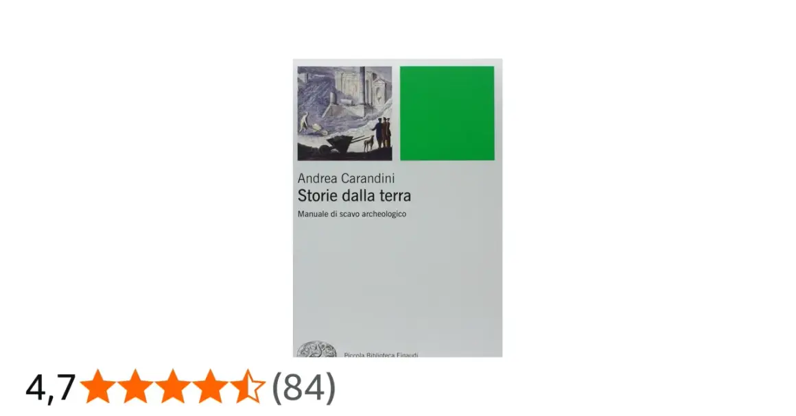 Copertina del libro "Storie dalla terra" di Andrea Carandini, un manuale di scavo archeologico che racconta storie dal passato.