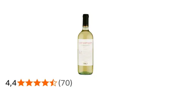 Bottiglia di vino bianco "Est! Est!! Est!!!" di Montefiascone, un classico vino secco.